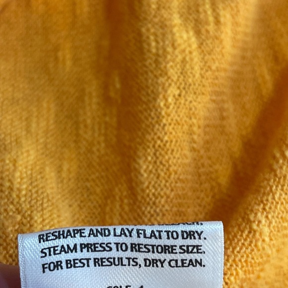 Eileen Fisher Linen Cotton Orange Textured Open Front Cardigan Sweater Large - Picture 5 of 7